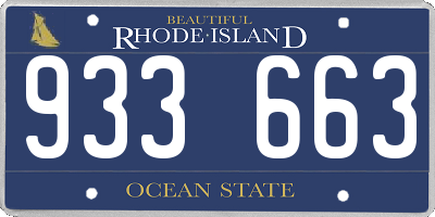 RI license plate 933663