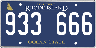 RI license plate 933666