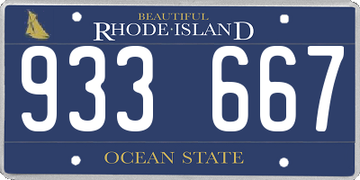 RI license plate 933667
