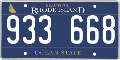 RI license plate 933668
