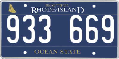 RI license plate 933669