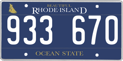 RI license plate 933670