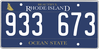 RI license plate 933673
