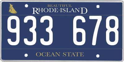 RI license plate 933678