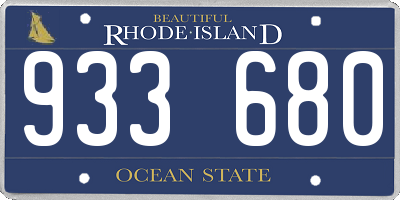 RI license plate 933680
