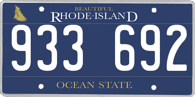 RI license plate 933692