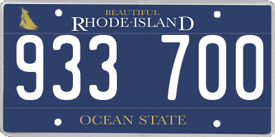 RI license plate 933700