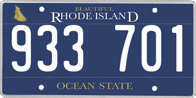 RI license plate 933701