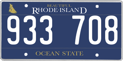 RI license plate 933708