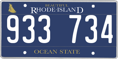 RI license plate 933734