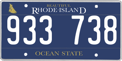 RI license plate 933738