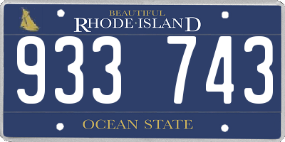 RI license plate 933743
