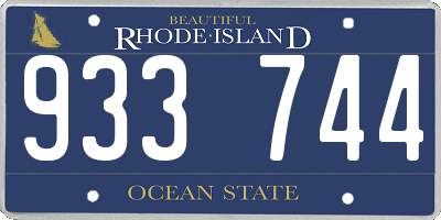 RI license plate 933744