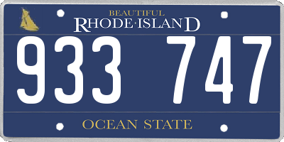 RI license plate 933747