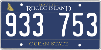 RI license plate 933753
