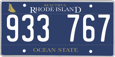 RI license plate 933767