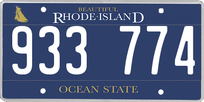 RI license plate 933774