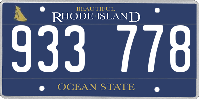 RI license plate 933778