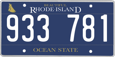 RI license plate 933781