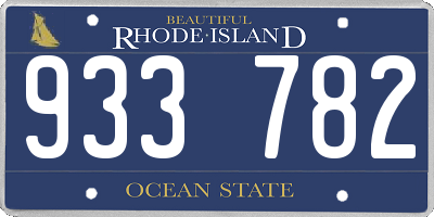 RI license plate 933782