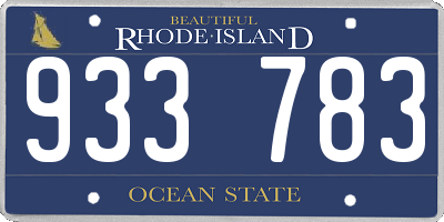 RI license plate 933783