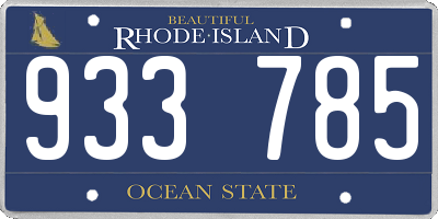 RI license plate 933785