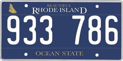 RI license plate 933786