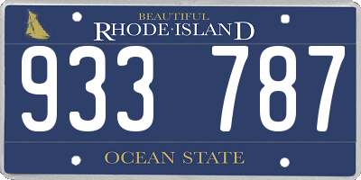 RI license plate 933787