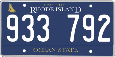 RI license plate 933792