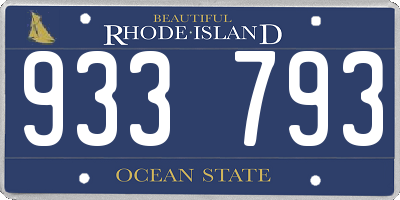 RI license plate 933793