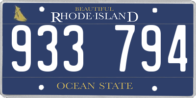 RI license plate 933794