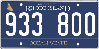 RI license plate 933800