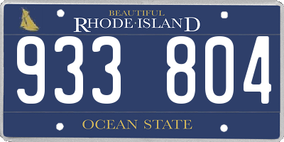 RI license plate 933804