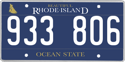 RI license plate 933806