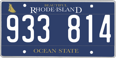 RI license plate 933814