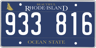 RI license plate 933816