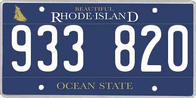 RI license plate 933820