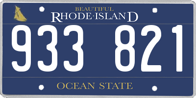 RI license plate 933821