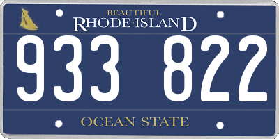 RI license plate 933822