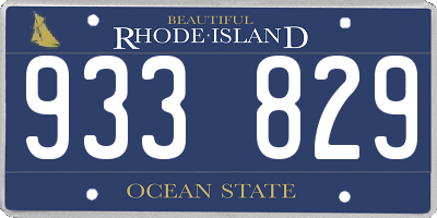 RI license plate 933829