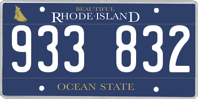 RI license plate 933832