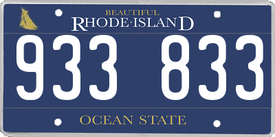 RI license plate 933833