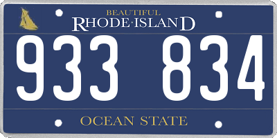 RI license plate 933834