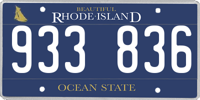 RI license plate 933836