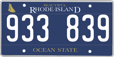 RI license plate 933839