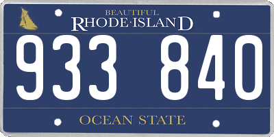 RI license plate 933840