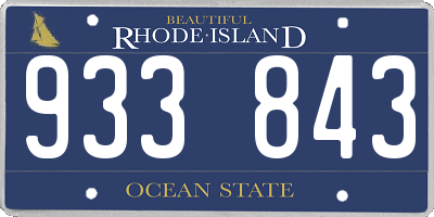 RI license plate 933843