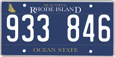 RI license plate 933846