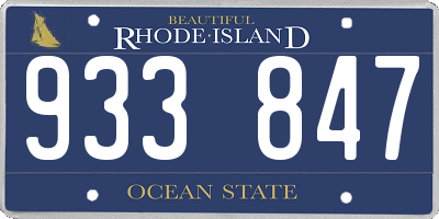 RI license plate 933847