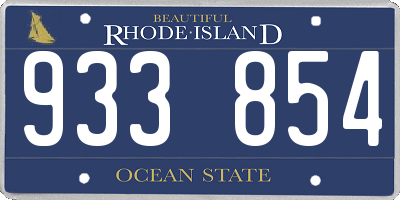 RI license plate 933854